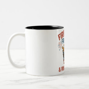 Tasse 2 Couleurs Fireworks Freedom & Fried Chicken, Drôle 4 Juillet