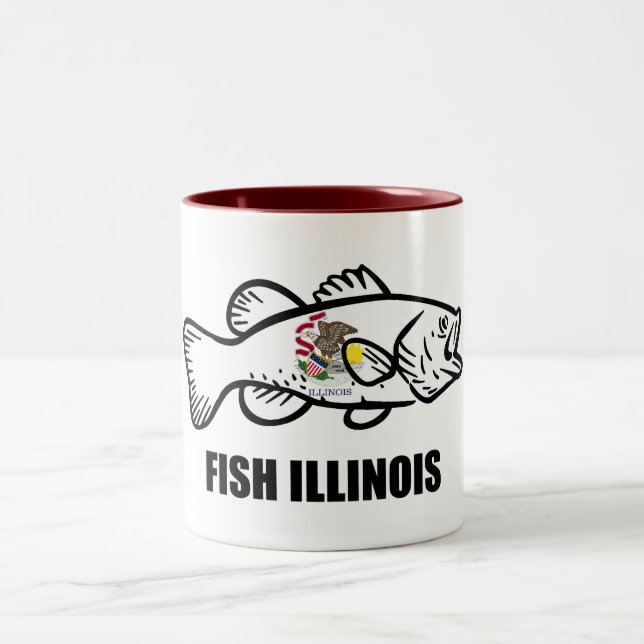 Tasse 2 Couleurs Fish Illinois Bass (Centre)