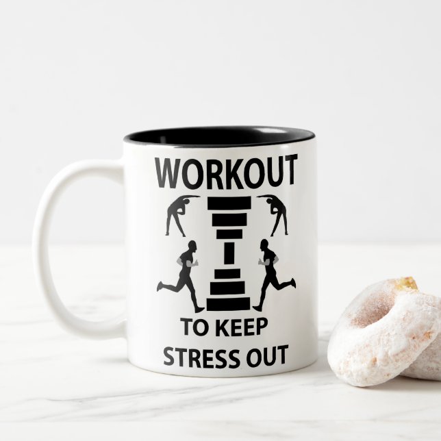 Tasse 2 Couleurs Fitness Exercice Salle De Sport (Avec donut)