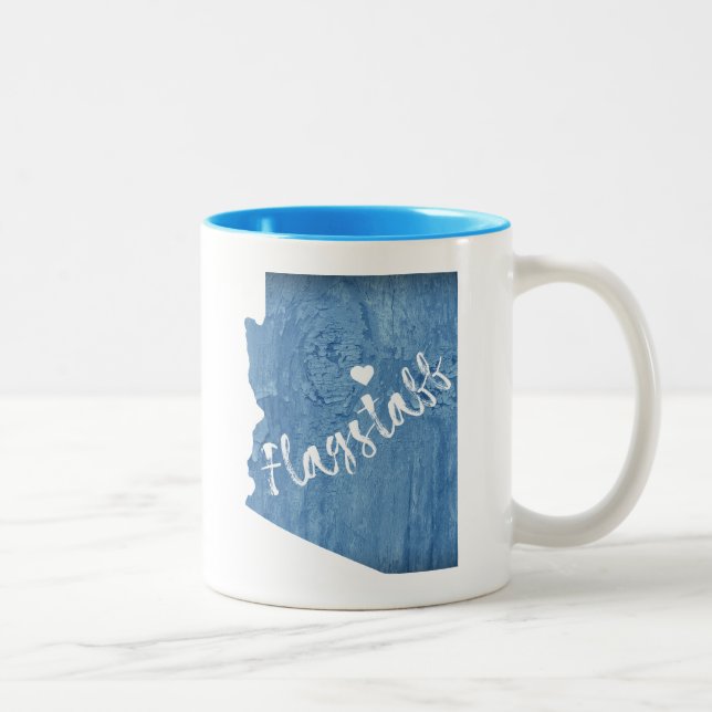 Tasse 2 Couleurs Flagstaff Arizona Grain de Bois (Droit)