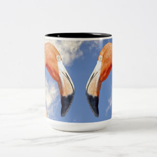 Tasse 2 Couleurs flamant des Caraïbes amour coeur