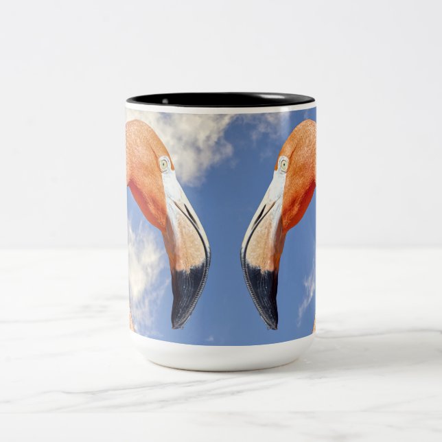 Tasse 2 Couleurs flamant des Caraïbes amour coeur (Centre)