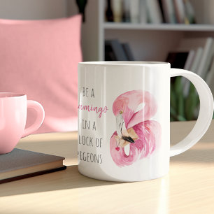 Tasse 2 Couleurs Flamant rose Aquarelle Exotique Rose Moderne Avec 