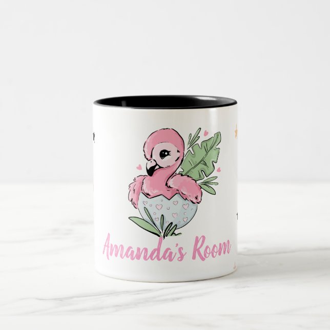Tasse 2 Couleurs Flamant rose bébé chic, Étoiles, Princesse (Centre)