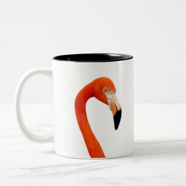 Tasse 2 Couleurs Flamant Rose & Monogramme (Gauche)