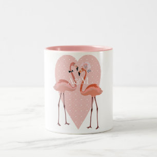 Tasse 2 Couleurs Flamant rose rose chic amour coeur