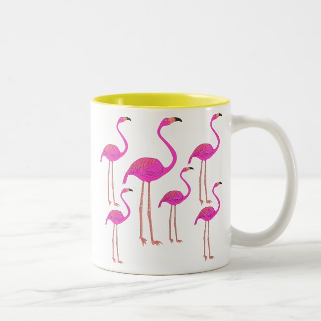 Tasse 2 Couleurs Flamants roses (Droit)