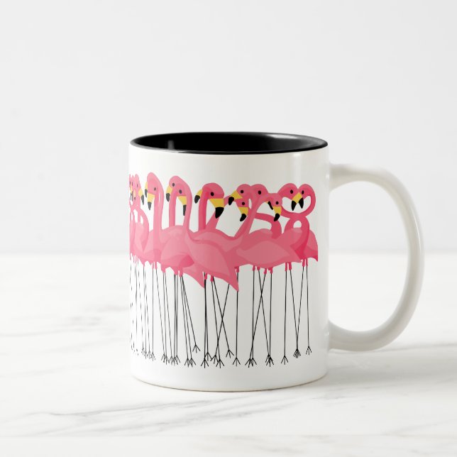 Tasse 2 Couleurs Flamants roses à la mode (Droit)