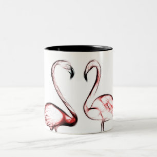 Tasse 2 Couleurs Flamants roses roses Pêche Flamant rose Tropical
