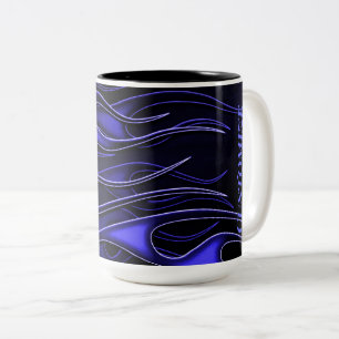 Tasse 2 Couleurs Flames bleues personnalisées