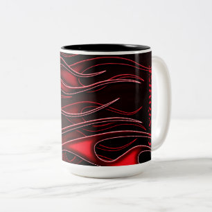 Tasse 2 Couleurs Flames rouges personnalisées