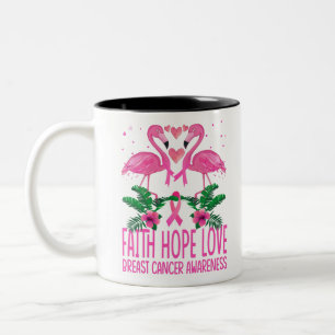 Tasse 2 Couleurs Flamingo Faith Hope Love Breast Cancer Awareness