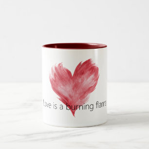 Tasse 2 Couleurs Flamme d'amour de cœur rouge brûlante