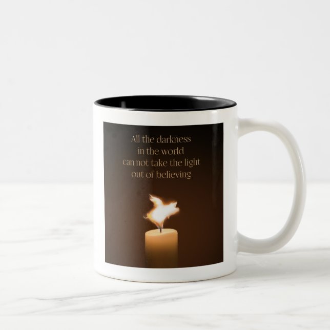 Tasse 2 Couleurs flamme de bougie de cochon volant (Droit)
