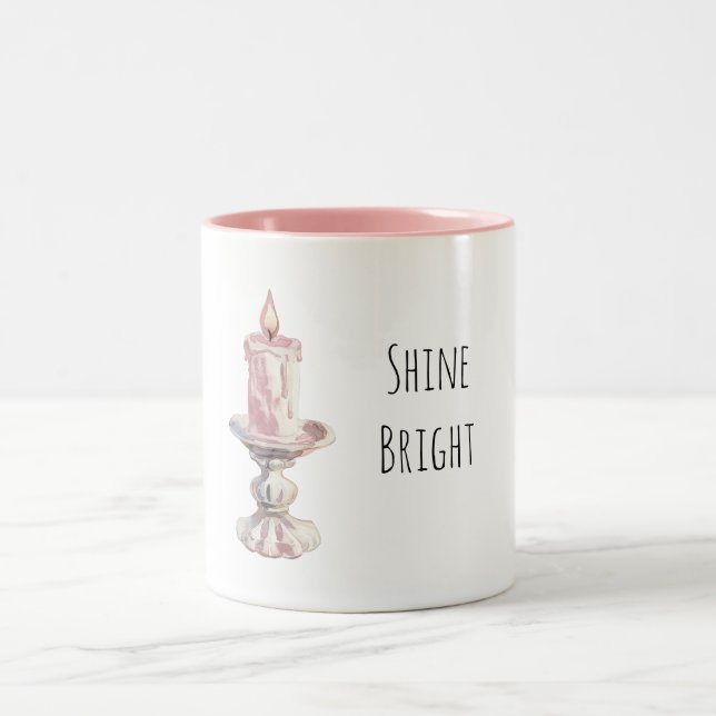 Tasse 2 Couleurs Flamme de bougie rose (Centre)