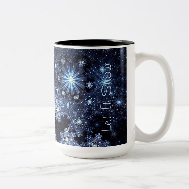Tasse 2 Couleurs Flammes de neige bleu hivernal (Droit)
