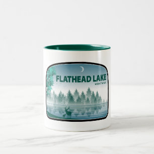 Tasse 2 Couleurs Flathead Lake Montana Cerf