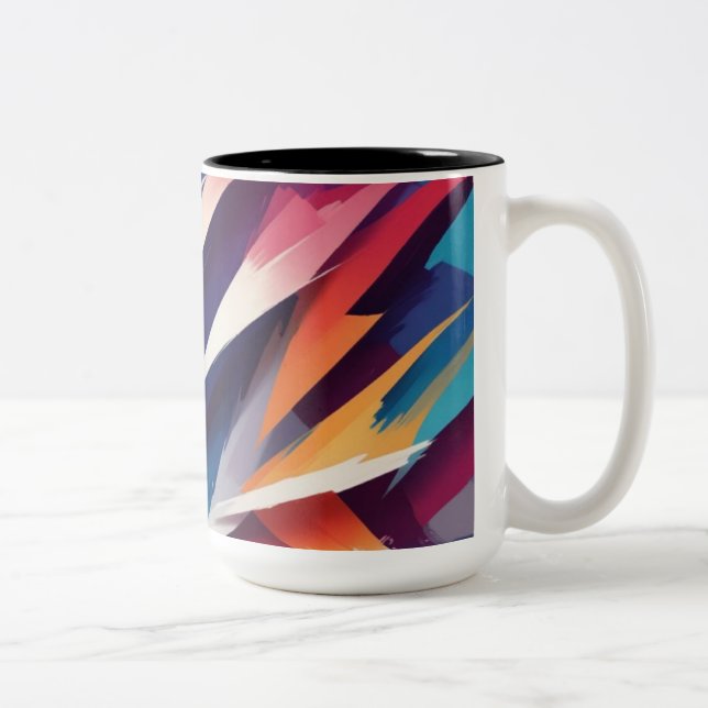 Tasse 2 Couleurs Flèche de couleur géométrique en gras (Droit)