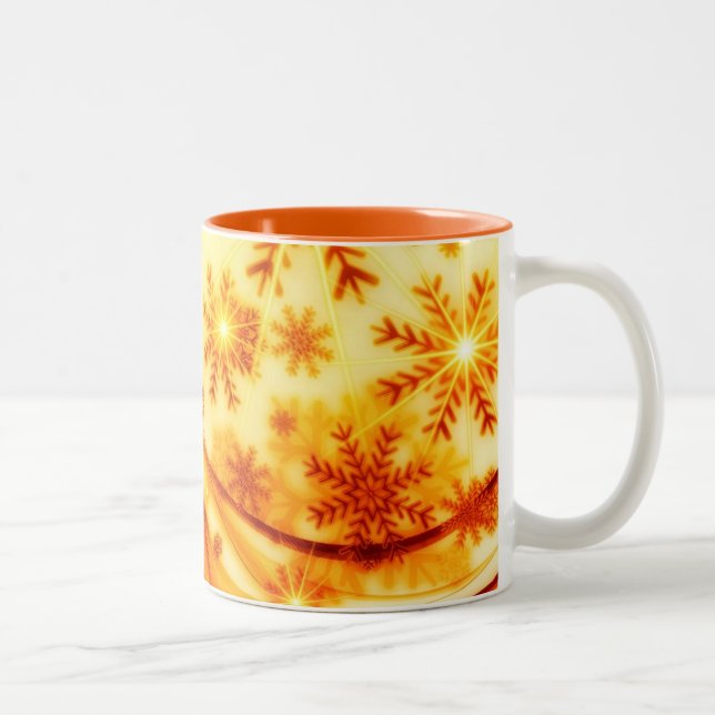 Tasse 2 Couleurs Flèches de Noël dorées (Droit)