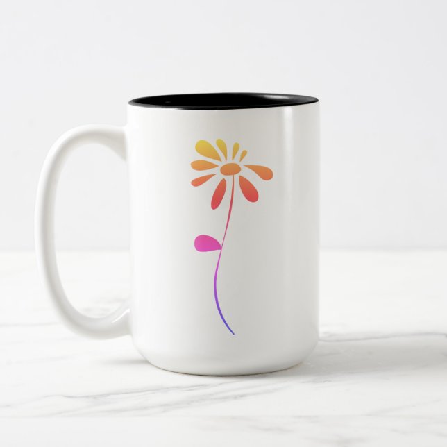 Tasse 2 Couleurs Fleur (Gauche)