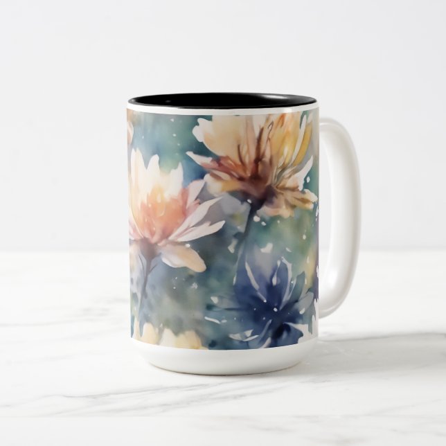 Tasse 2 Couleurs Fleur (Devant droit)
