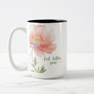 Tasse 2 Couleurs Fleur Aquarelle Assez Grande Pêche pour se Sentir