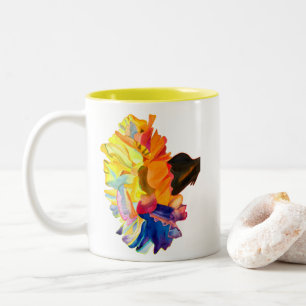 Tasse 2 Couleurs Fleur d'aquarelle couleur carnation