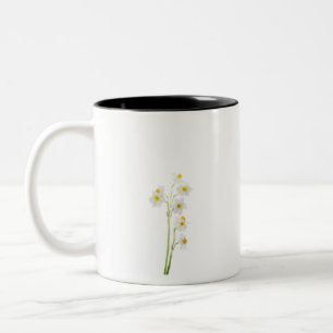 Tasse 2 Couleurs fleur d'aquarelle de narcisse blanche