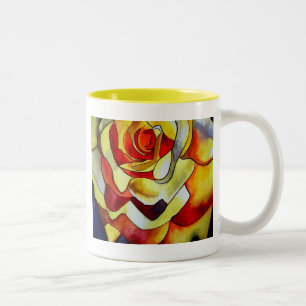 Tasse 2 Couleurs Fleur d'aquarelle d'origine Frénésie Jaune