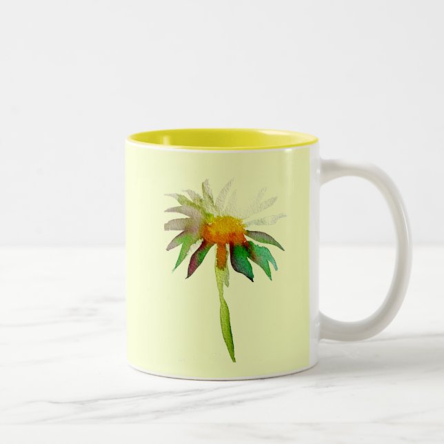 Tasse 2 Couleurs Fleur d'aquarelle moderne marguerite (Droit)