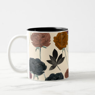 Tasse 2 Couleurs Fleur d'automne vintage aquarelle audacieuse