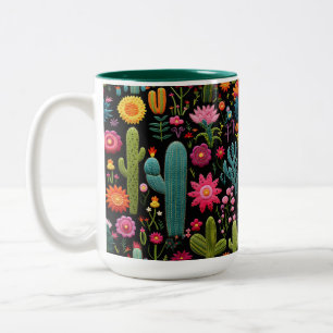 Tasse 2 Couleurs Fleur de cactus