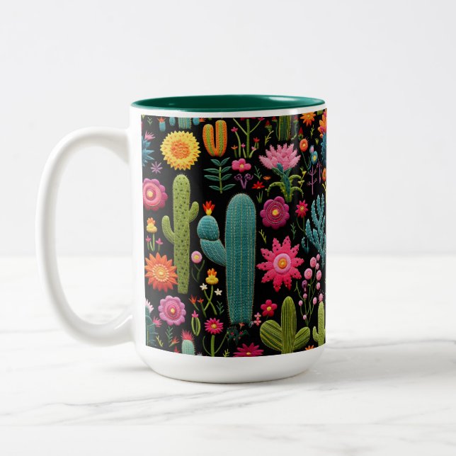 Tasse 2 Couleurs Fleur de cactus (Gauche)