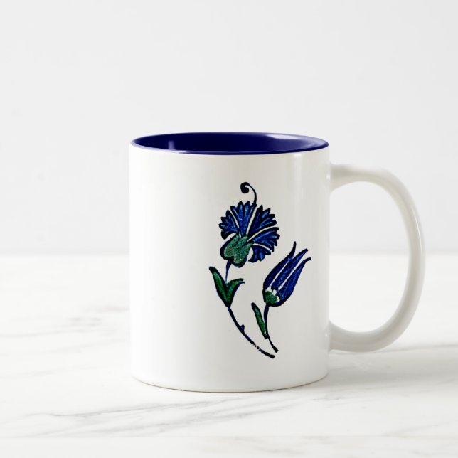 Tasse 2 Couleurs Fleur de carreaux turcs (Droit)