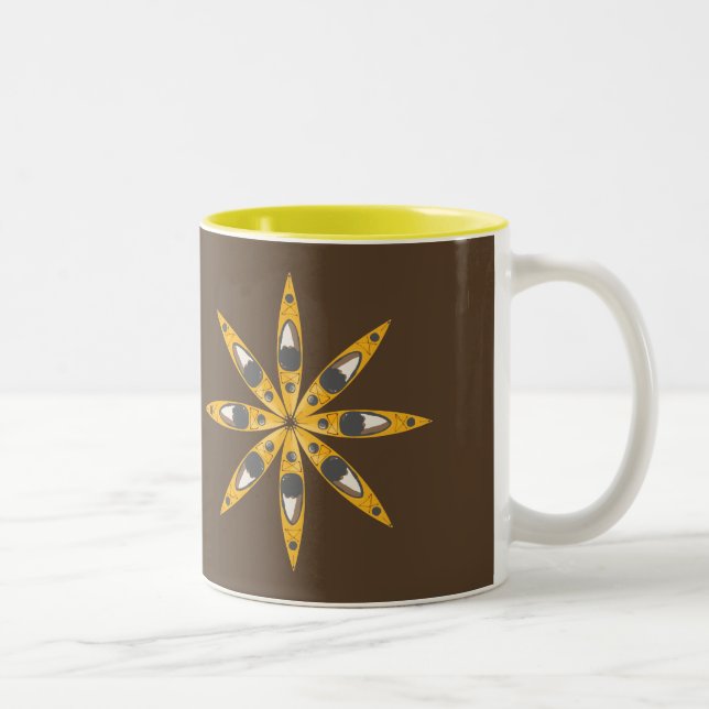 Tasse 2 Couleurs Fleur de kayak (Droit)