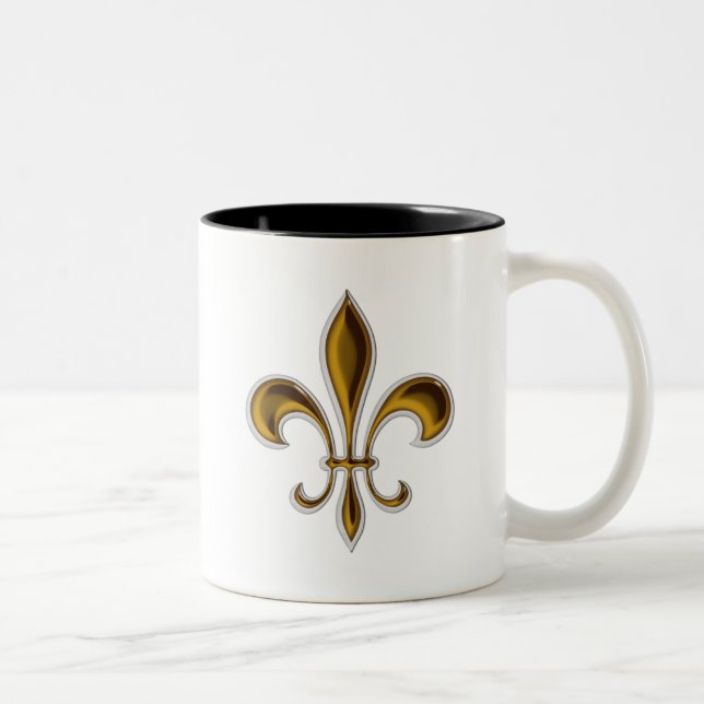 Tasse 2 Couleurs Fleur De Lis (Droit)