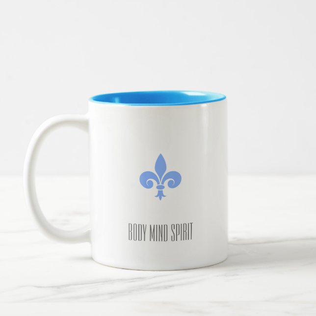 Tasse 2 Couleurs Fleur de Lis Monogrammée (Gauche)