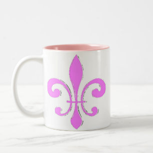 Tasse 2 Couleurs Fleur De Lis Rose