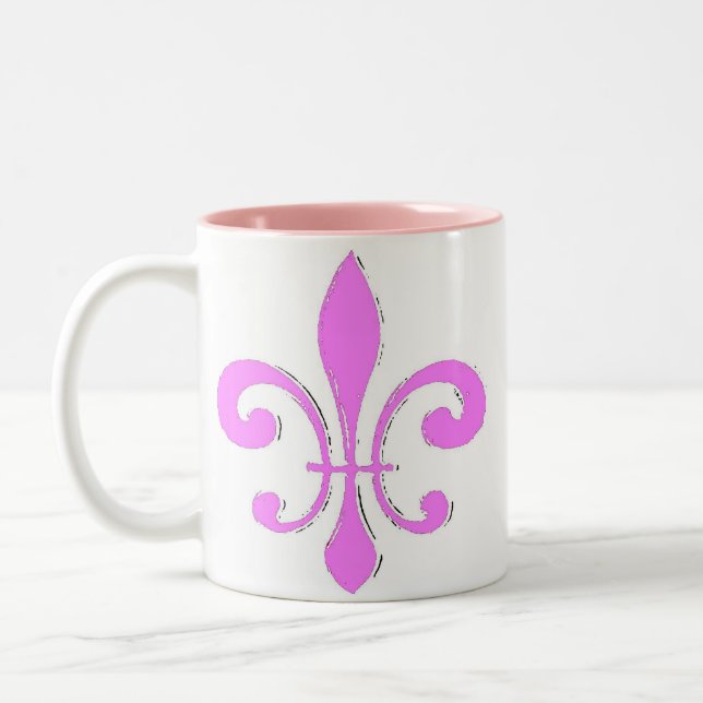 Tasse 2 Couleurs Fleur De Lis Rose (Gauche)