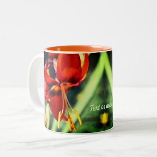 Tasse 2 Couleurs Fleur de Lys orange fière personnalisée