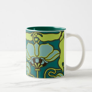 Tasse 2 Couleurs Fleur de Nouveau d'art