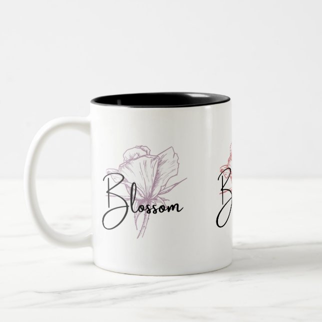 Tasse 2 Couleurs Fleur de printemps en fleurs (Gauche)