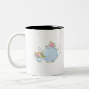 Tasse 2 Couleurs fleur de printemps, thé, thé, thé, thé floral, jar