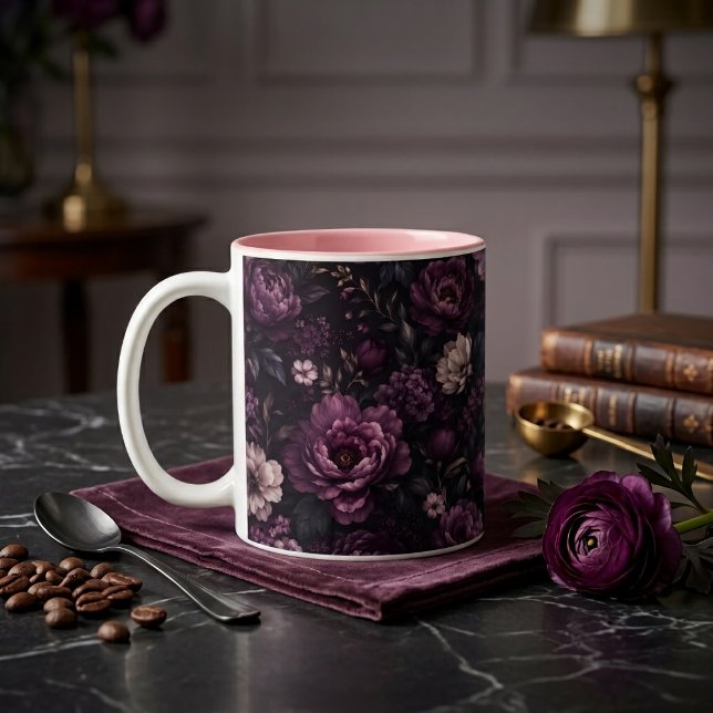 Tasse 2 Couleurs Fleur de Prunier Noir (Créateur téléchargé)