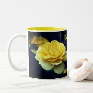 Tasse 2 Couleurs Fleur de rose jaune personnalisée