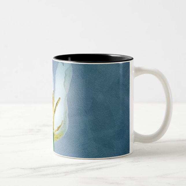 Tasse 2 Couleurs Fleur de tulipe blanche (Droit)