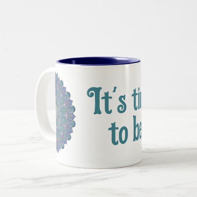 Tasse 2 Couleurs Fleur De Vie - Mandala India Style 1 (Devant gauche)