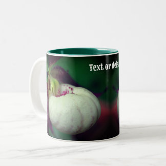 Tasse 2 Couleurs Fleur d'orchidée blanche Lady Slipper Personnalisé