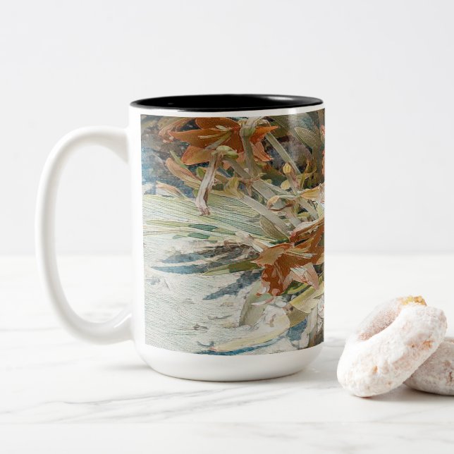 Tasse 2 Couleurs Fleur Exotique (Avec donut)