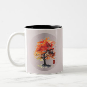 Tasse 2 Couleurs Fleur japonaise avec Kanji
